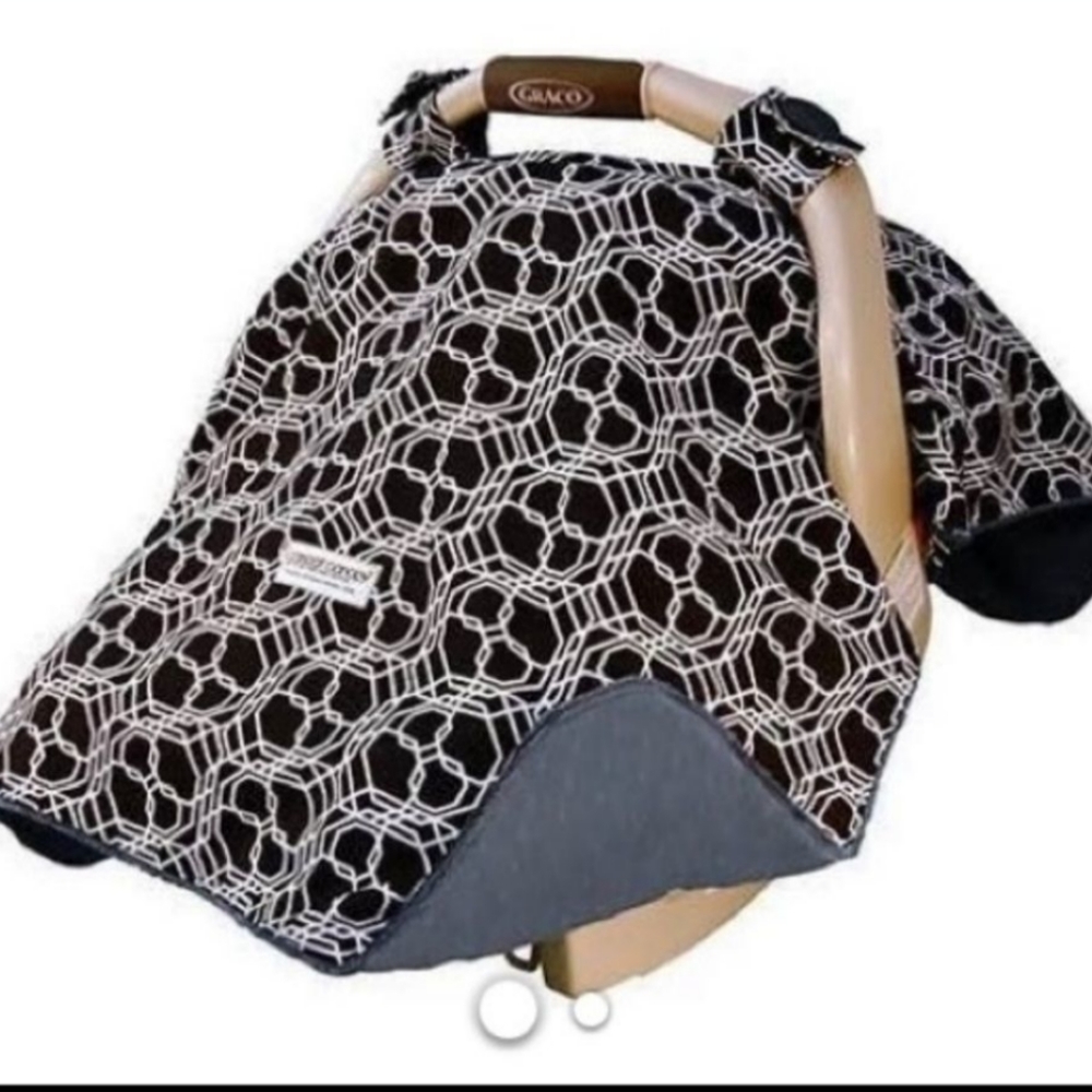 Car Seat  Canopy Cover Black/White & Gray
